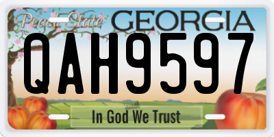 GA license plate QAH9597