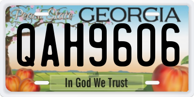 GA license plate QAH9606