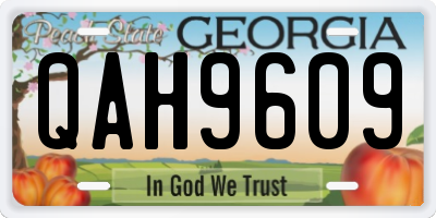 GA license plate QAH9609