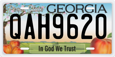 GA license plate QAH9620
