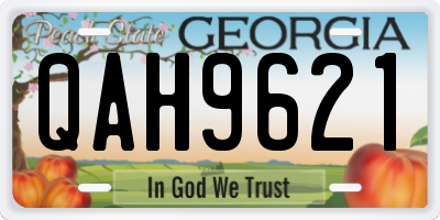 GA license plate QAH9621