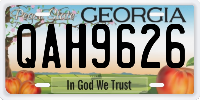 GA license plate QAH9626