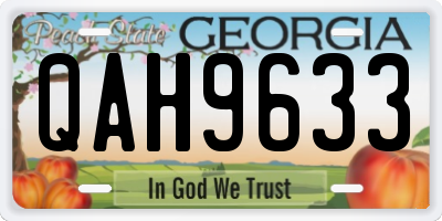 GA license plate QAH9633