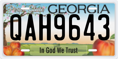 GA license plate QAH9643