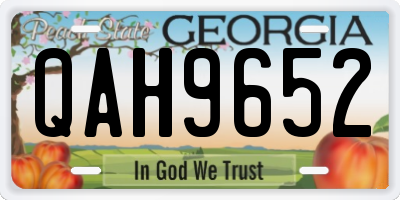 GA license plate QAH9652