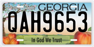 GA license plate QAH9653