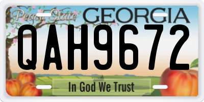 GA license plate QAH9672