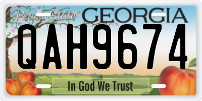 GA license plate QAH9674