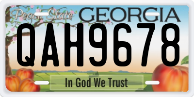 GA license plate QAH9678