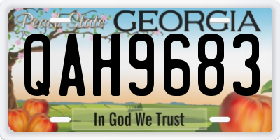 GA license plate QAH9683