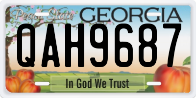 GA license plate QAH9687