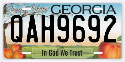 GA license plate QAH9692