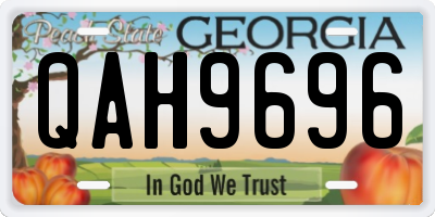 GA license plate QAH9696