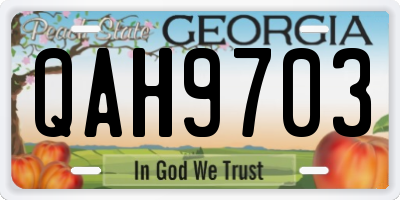 GA license plate QAH9703