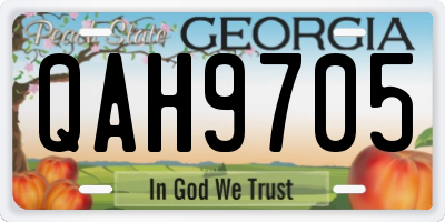 GA license plate QAH9705