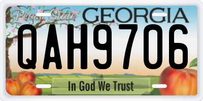 GA license plate QAH9706