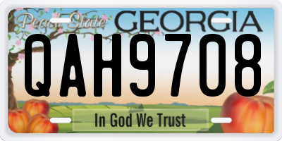 GA license plate QAH9708