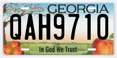 GA license plate QAH9710