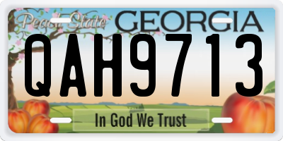 GA license plate QAH9713