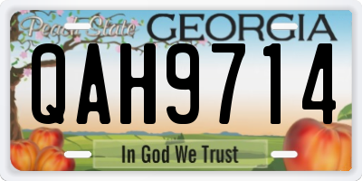GA license plate QAH9714