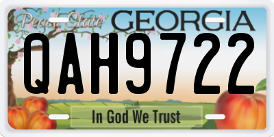 GA license plate QAH9722