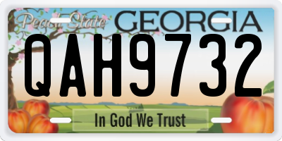 GA license plate QAH9732