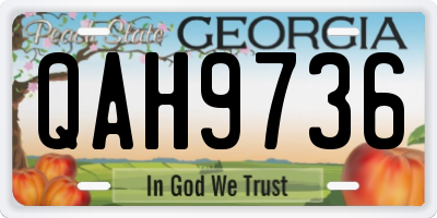 GA license plate QAH9736