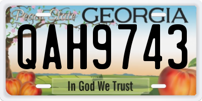 GA license plate QAH9743