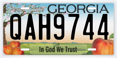 GA license plate QAH9744