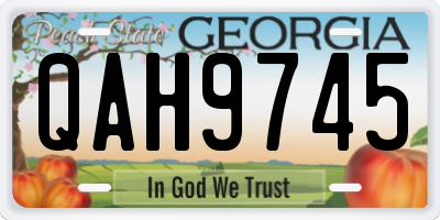 GA license plate QAH9745