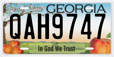 GA license plate QAH9747