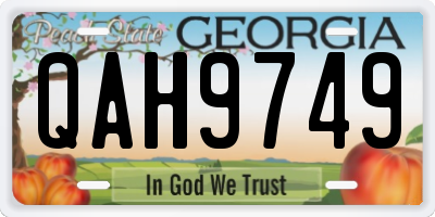 GA license plate QAH9749