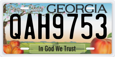 GA license plate QAH9753
