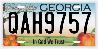 GA license plate QAH9757