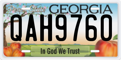GA license plate QAH9760