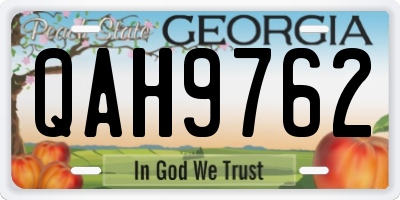 GA license plate QAH9762