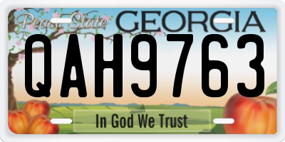 GA license plate QAH9763