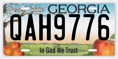 GA license plate QAH9776