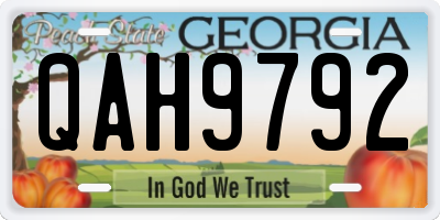 GA license plate QAH9792
