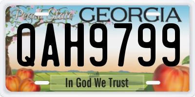 GA license plate QAH9799