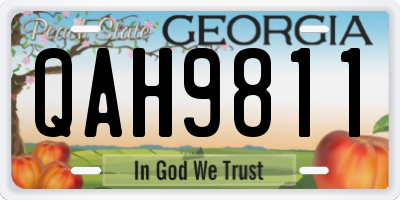 GA license plate QAH9811