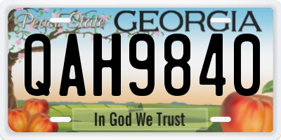 GA license plate QAH9840
