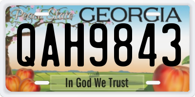 GA license plate QAH9843