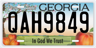 GA license plate QAH9849