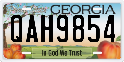 GA license plate QAH9854