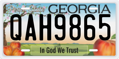 GA license plate QAH9865