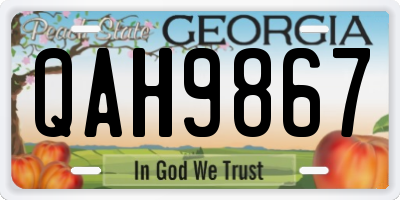 GA license plate QAH9867