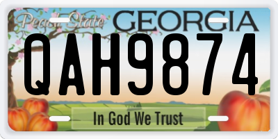 GA license plate QAH9874
