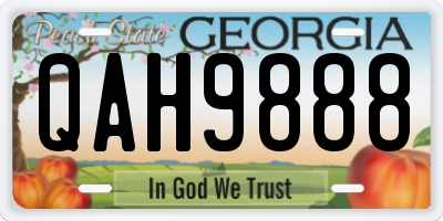 GA license plate QAH9888