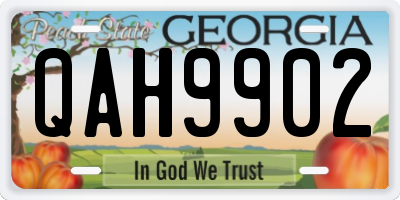 GA license plate QAH9902